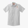 Short Sleeve Striped Industrial Work Shirt Thumbnail