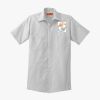 Short Sleeve Striped Industrial Work Shirt Thumbnail