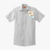 Short Sleeve Striped Industrial Work Shirt Thumbnail